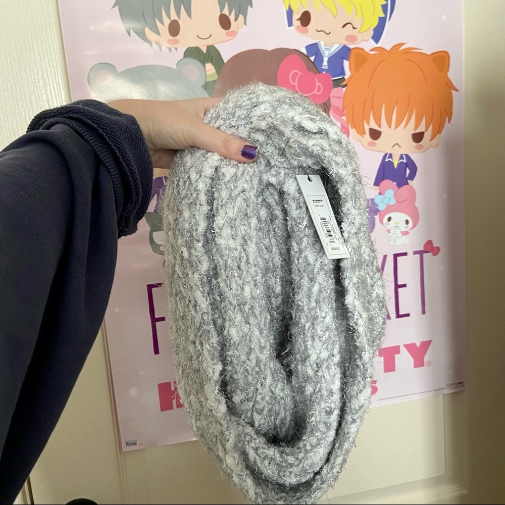 NWT Silver, White, & Gray Sonoma Infinity Scarf